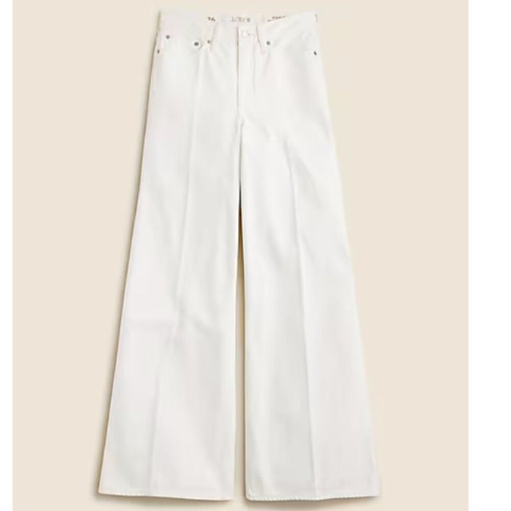 J. Crew High-rise superwide-leg jean in white size 31
